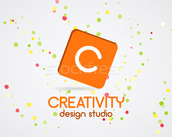 Vector abstract logo design. Creativity studio. Creative logo icon. Abstract logotype template. Roun Stock photo © JeksonGraphics