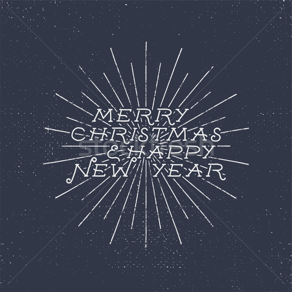 Merry Christmas and Happy New Year lettering, holiday wish, saying and vintage label. Season's greet Stock photo © JeksonGraphics