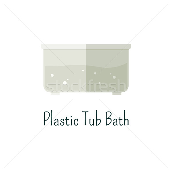 Stock fotó: Műanyag · kád · fürdőkád · ikon · izolált · szín