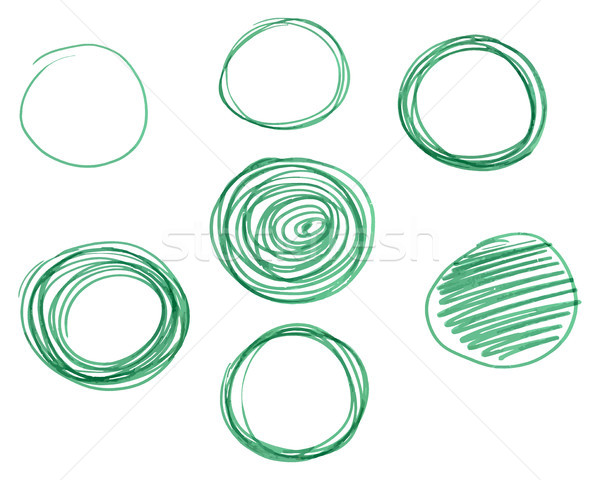 Set of Hand drawn circles, vector logo design elements. Marker, felt pen, liner style Stock photo © JeksonGraphics