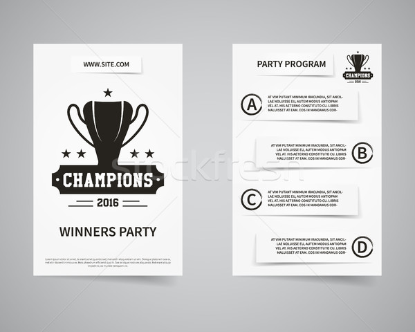 American football champions back and front flyer template design. Usa Sport brand identity letterhea Stock photo © JeksonGraphics