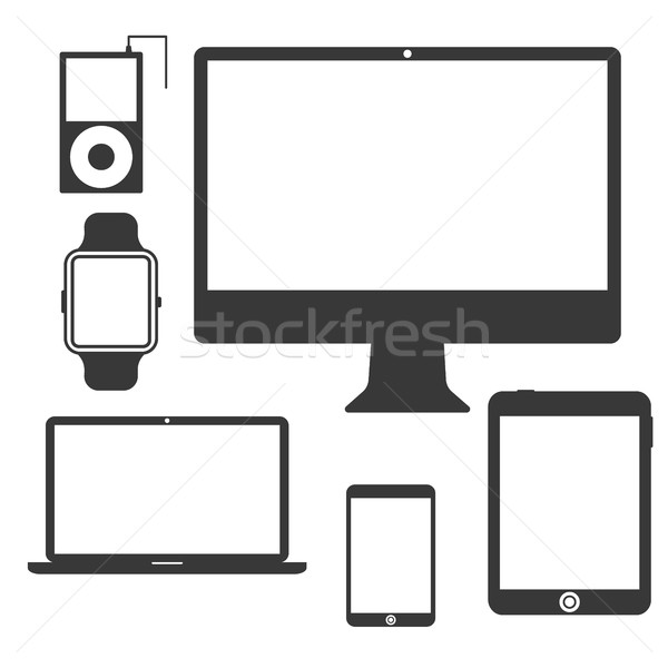 Ingesteld silhouet display pc tablet Stockfoto © JeksonGraphics