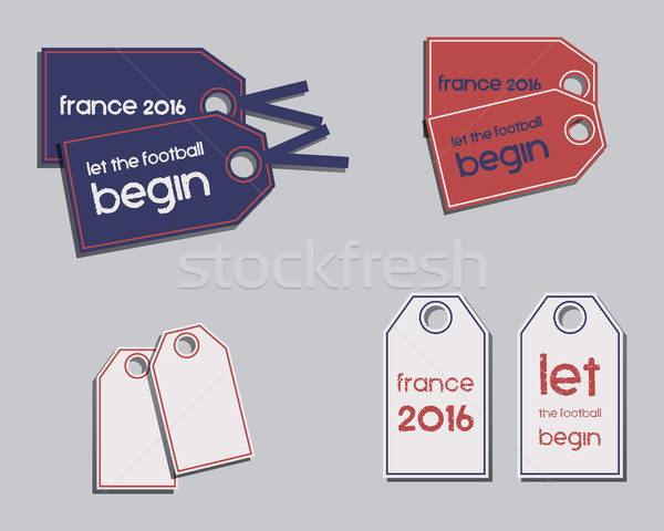 Set of France 2016 Football brand identity labels - stickers. The national colors of France design.  Stock photo © JeksonGraphics