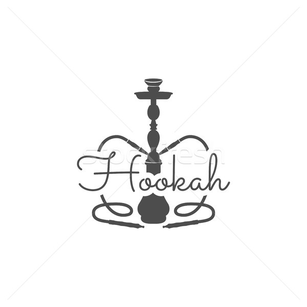 Hookah relax label, badge. Vintage shisha logo. Lounge cafe emblem. Arabian bar or house, shop. Isol Stock photo © JeksonGraphics