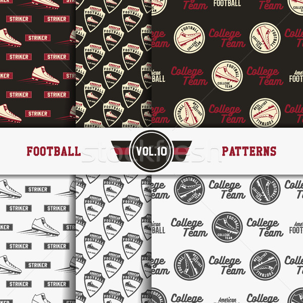 Set of american football patterns. Usa sports seamless background collection. Sport wallpaper with s Stock photo © JeksonGraphics