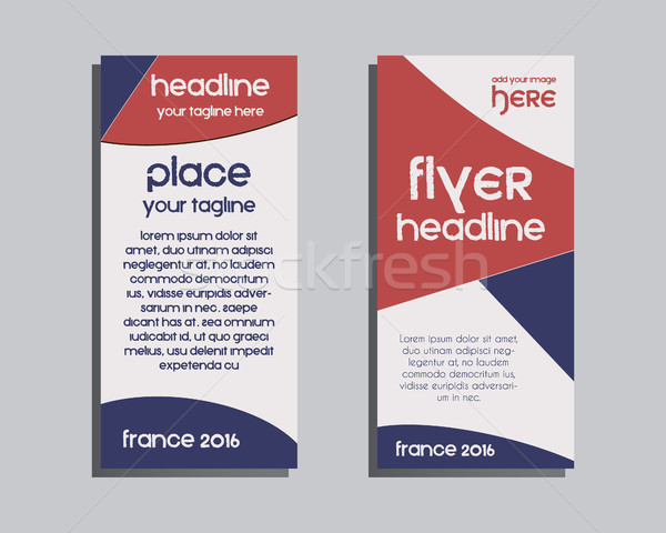Stock photo: France 2016 Football Brochure Flyer design Layout template. Triangle abstract style. The national co