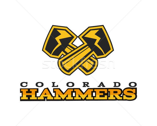 American football label. Hammer logo element innovative and creative inspiration for business compan Stock photo © JeksonGraphics