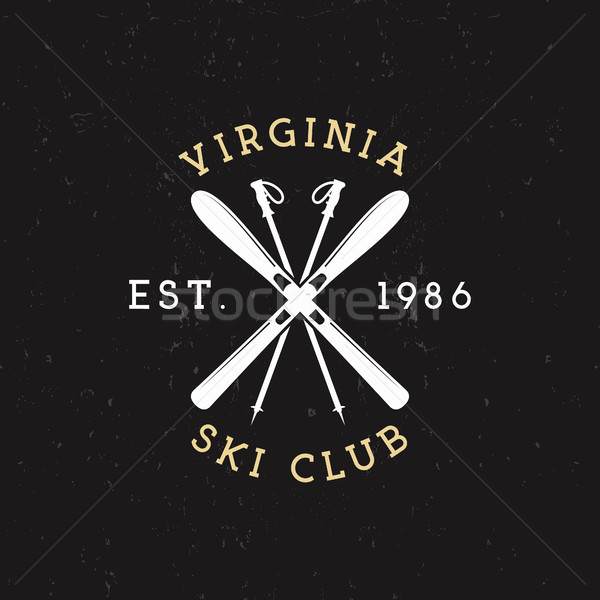 Winter Sports, Ski Club Label. Vintage Mountain winter camp explorer badge. Outdoor adventure logo d Stock photo © JeksonGraphics