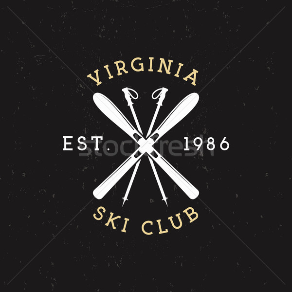 Hiver sport ski club étiquette vintage [[stock_photo]] © JeksonGraphics