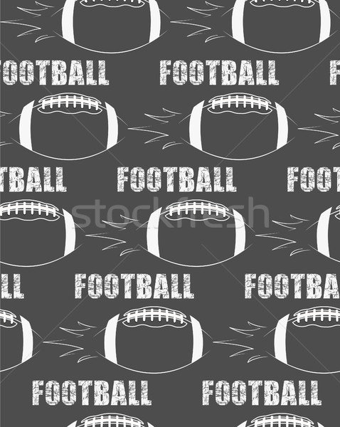 American football ball rocket seamless pattern in retro monochrome style. with rough text. Sports gr Stock photo © JeksonGraphics