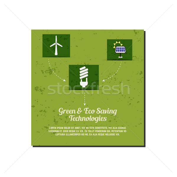 Nature banner, ecology poster with text for presentation, quotes. Eco organic labels and cards. Gree Stock photo © JeksonGraphics