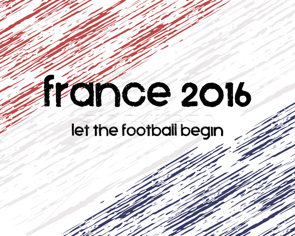 France 2016 Football poster. Retro stylish France flag background, typographic design. Vector Stock photo © JeksonGraphics