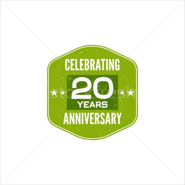 Célébrer 20 ans anniversaire badge signe [[stock_photo]] © JeksonGraphics