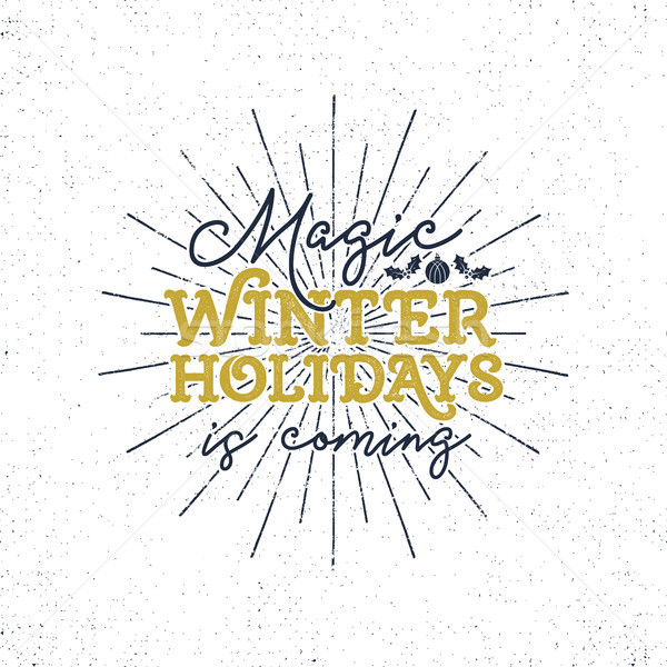 Magic winter holidays, Christmas typography label. Retro christmas typography badge for web, inspira Stock photo © JeksonGraphics