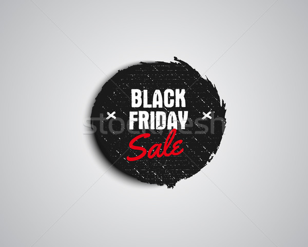 Black Friday sale black tag, round banner, advertising button, label, badge design. Vector Stock photo © JeksonGraphics