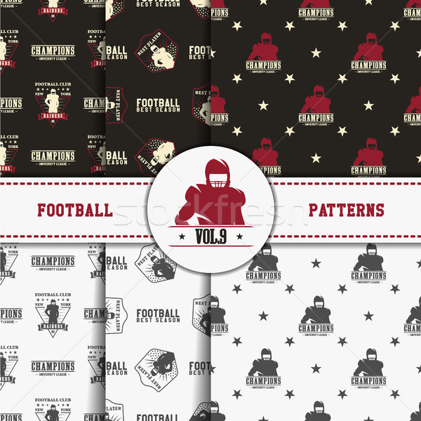 Set of american football patterns. Usa sports seamless background collection. Sport wallpaper with p Stock photo © JeksonGraphics