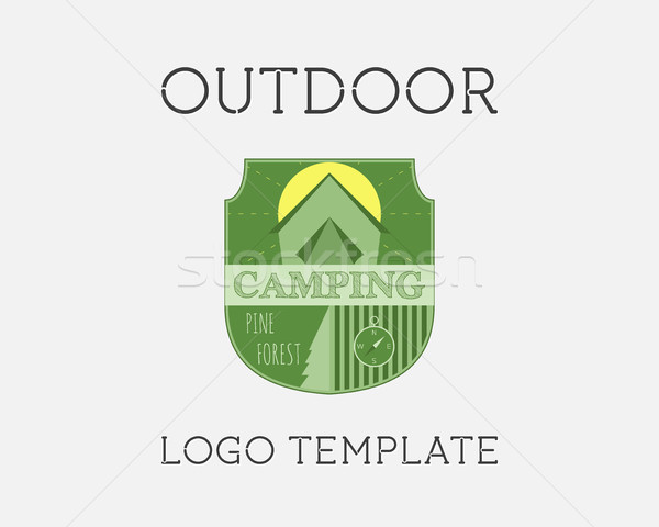 Kaland szabadtér turizmus utazás logo sablon Stock fotó © JeksonGraphics