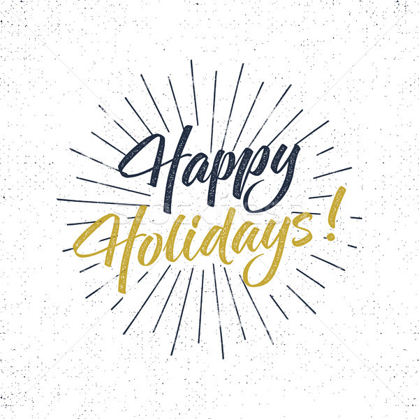 Happy Holidays text and lettering. Holiday typography Vector Illustration. design. Letters with sun  Stock photo © JeksonGraphics