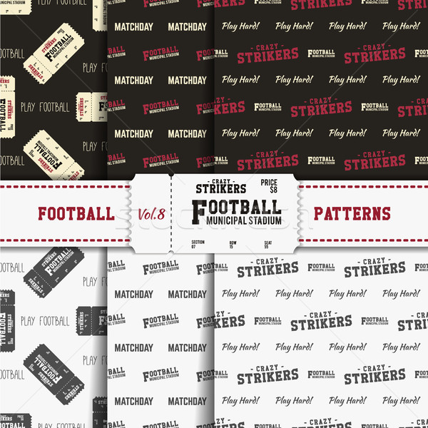 Set of american football patterns. Usa sports seamless background collection. Sport wallpaper with t Stock photo © JeksonGraphics
