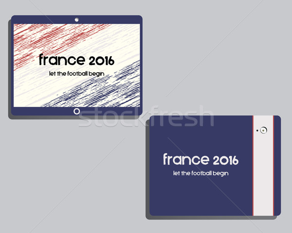 Corporate identity template design. France 2016 Football. Mobile device, tablet. The national colors Stock photo © JeksonGraphics