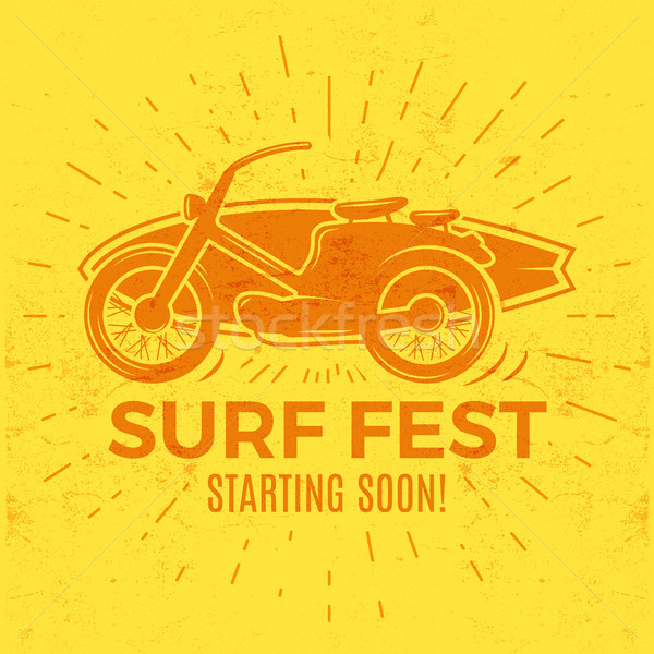 Vintage Surfing tee design. Retro Surf fest t-shirt Graphics and Emblem for web design or print. Sur Stock photo © JeksonGraphics