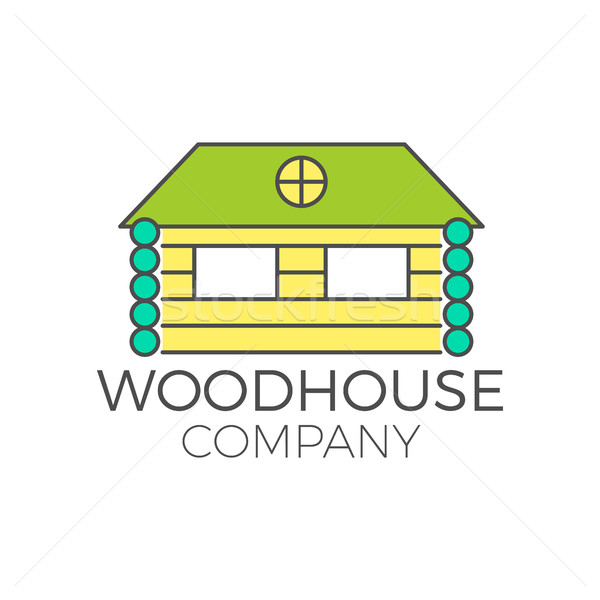 Vetor madeira casa design de logotipo imóveis ícone Foto stock © JeksonGraphics