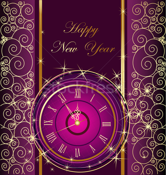 Happy New Year background with clock Stock photo © jelen80