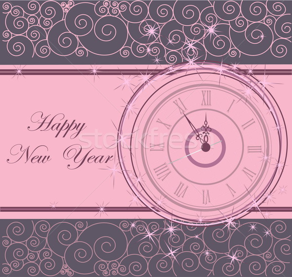 Happy New Year background with clock Stock photo © jelen80