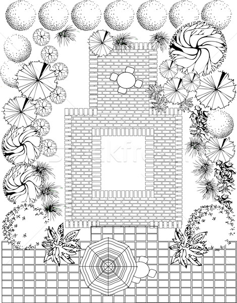 Garden landscape plan Stock photo © jelen80