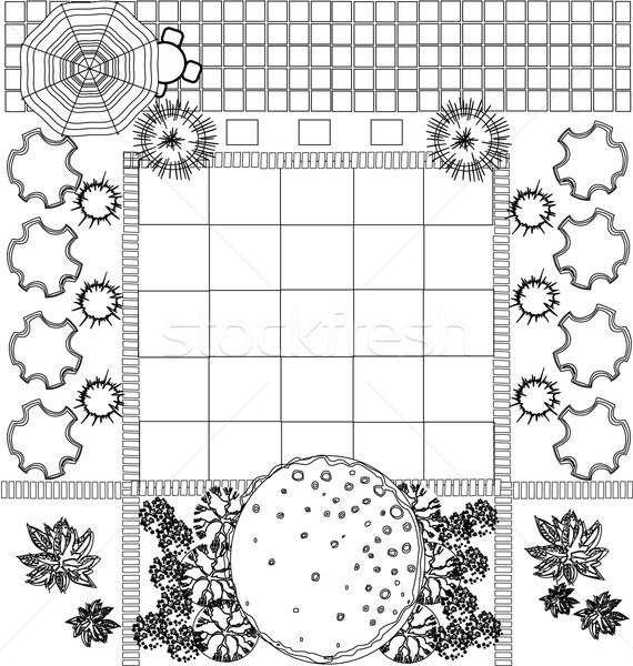 vector Landscape Plan with treetop symbols Stock photo © jelen80