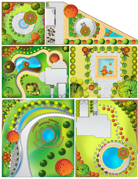 Collections od  Landscape Plan with treetop symbols Stock photo © jelen80