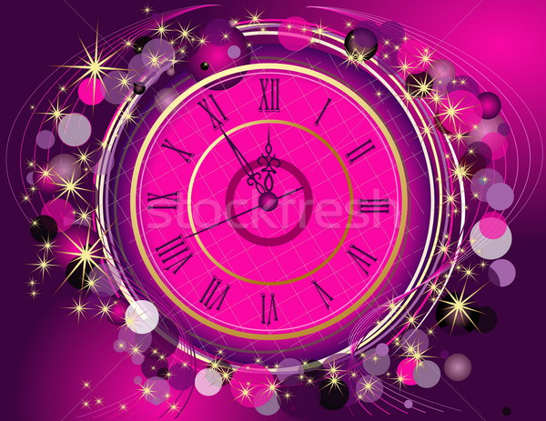 Happy New Year  background  with clock Stock photo © jelen80