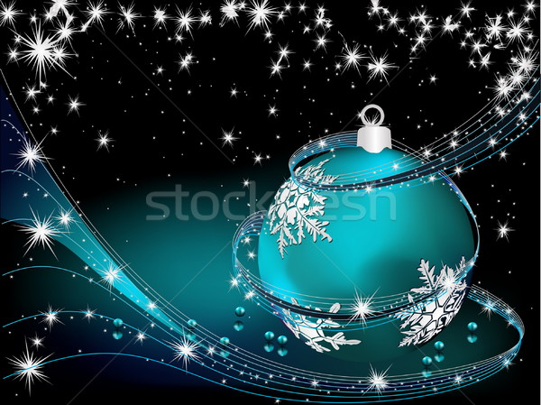 Heiter Weihnachten Silber blau Licht Sterne Stock foto © jelen80