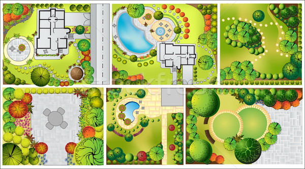 Collections od  Landscape Plan with treetop symbols Stock photo © jelen80