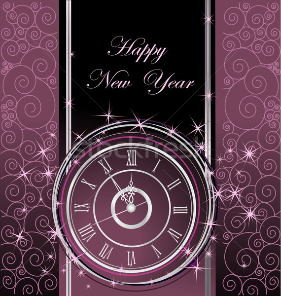 Happy New Year background with clock Stock photo © jelen80