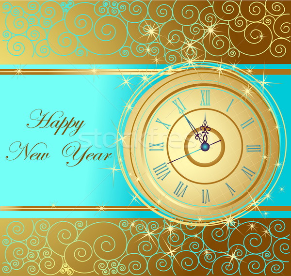 Happy New Year background with clock Stock photo © jelen80