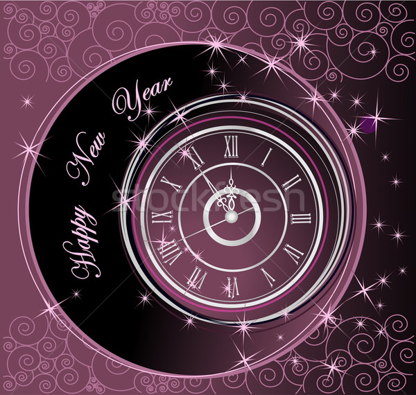 Happy New Year background with clock Stock photo © jelen80