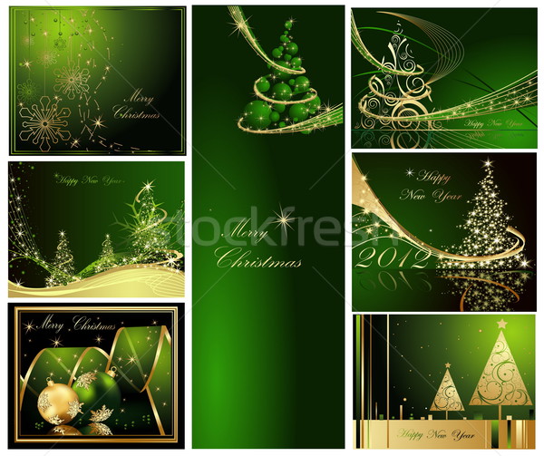 商業照片: 聖誕節 · 新年好 · 採集 · 黃金 · 綠色