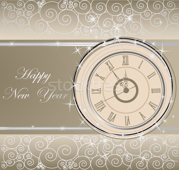 Happy New Year background with clock Stock photo © jelen80