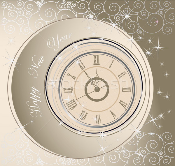 Happy New Year background with clock Stock photo © jelen80