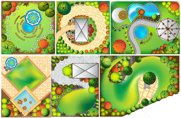 Collections od  Landscape Plan with treetop symbols Stock photo © jelen80