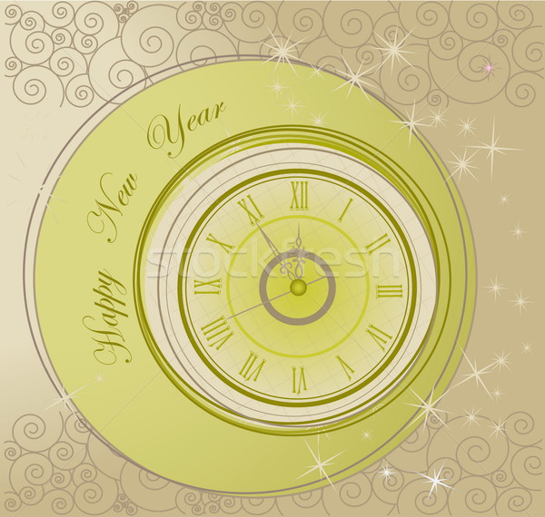 Happy New Year background with clock Stock photo © jelen80