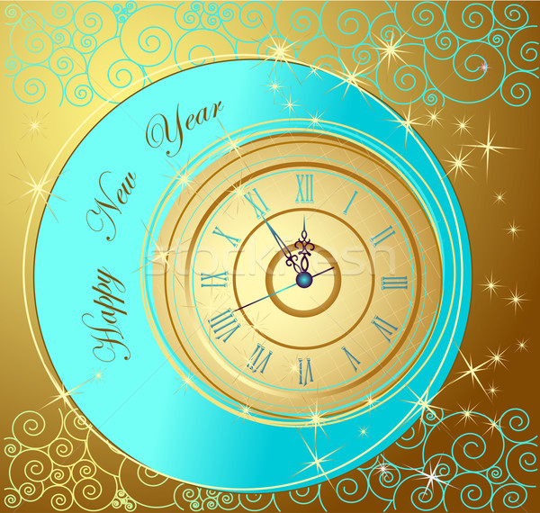 Happy New Year background with clock Stock photo © jelen80