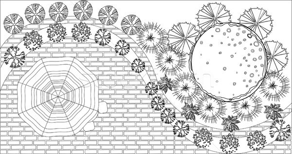 vector Landscape Plan with treetop symbols Stock photo © jelen80