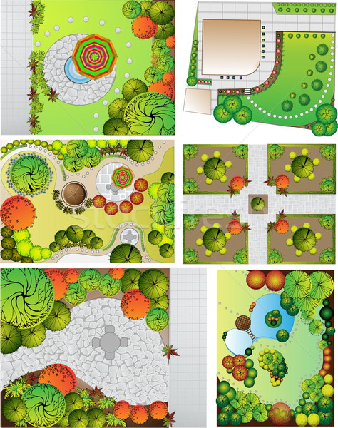 Collections od  Landscape Plan with treetop symbols Stock photo © jelen80