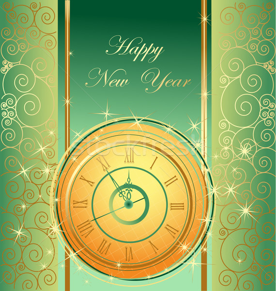 Happy New Year background with clock Stock photo © jelen80