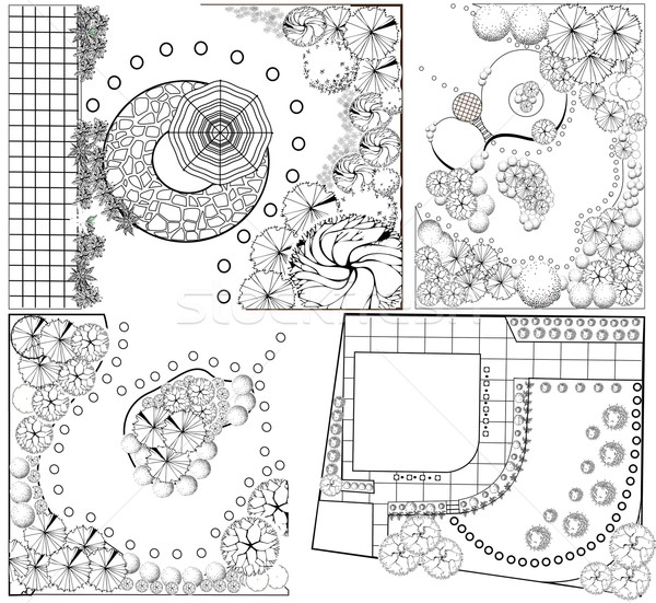 Collections od  Landscape Plan with treetop symbols Stock photo © jelen80