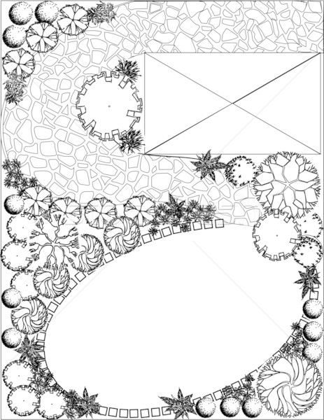 Terv kert feketefehér szimbólumok fa víz Stock fotó © jelen80