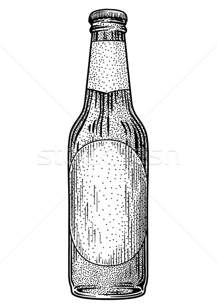 Frothy beer in glass and bottle of ale. Hand drawn sketch vintage vector  illustration Stock Vector Image & Art - Alamy