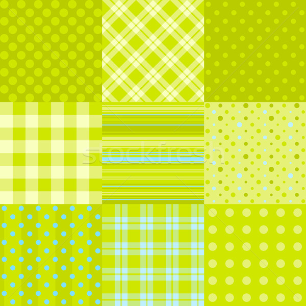 Ingesteld eenvoudige naadloos texturen groene patronen Stockfoto © jet
